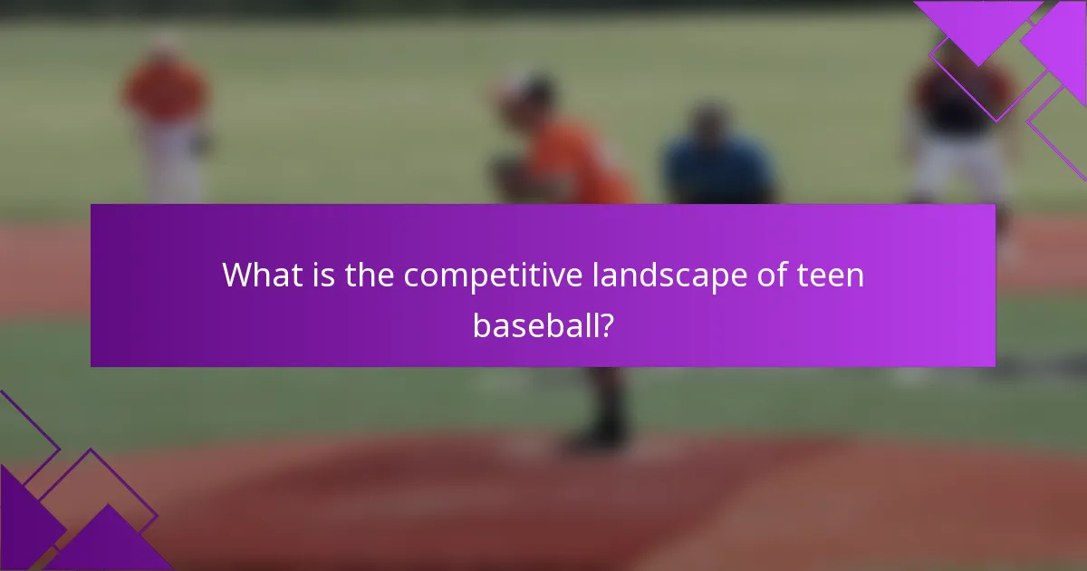 What is the competitive landscape of teen baseball?