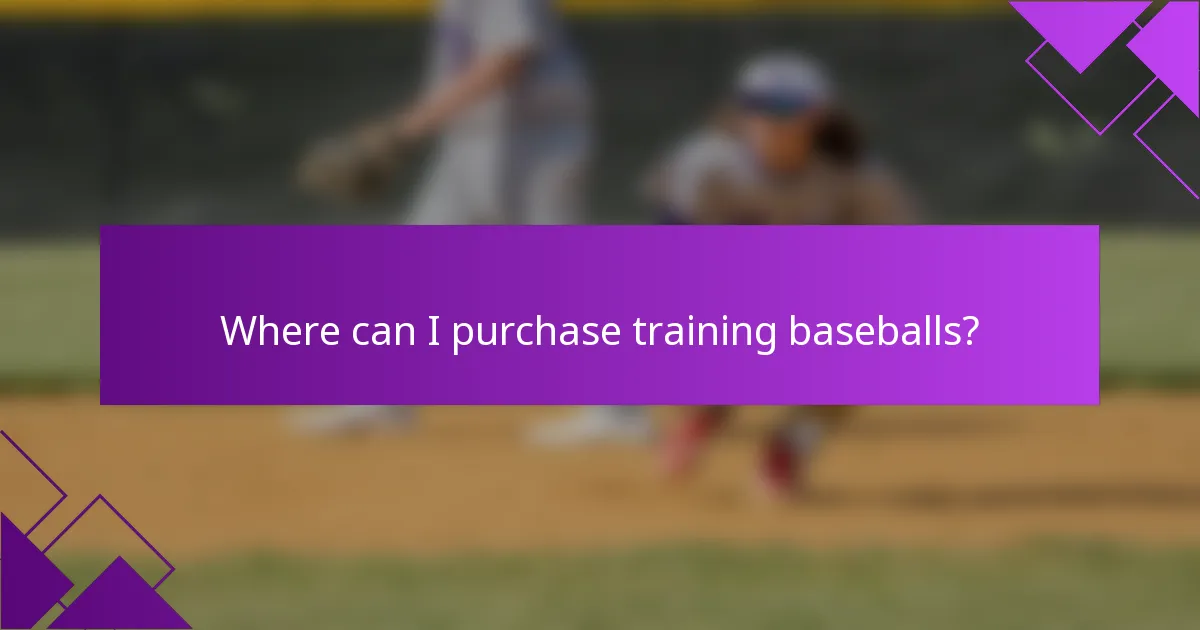 Where can I purchase training baseballs?