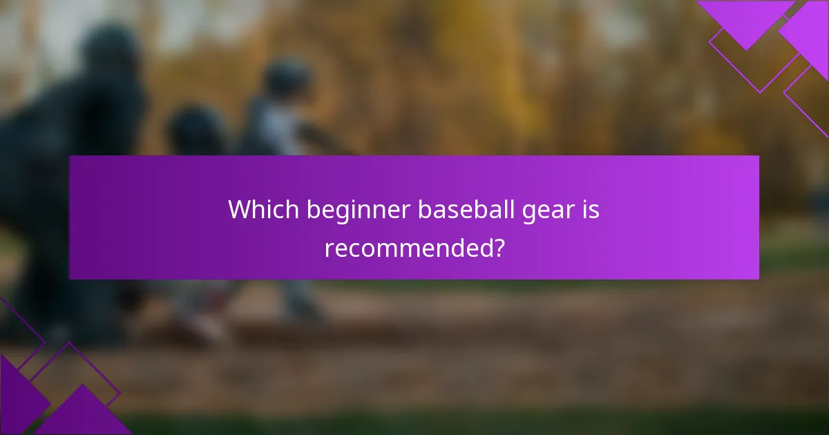 Which beginner baseball gear is recommended?
