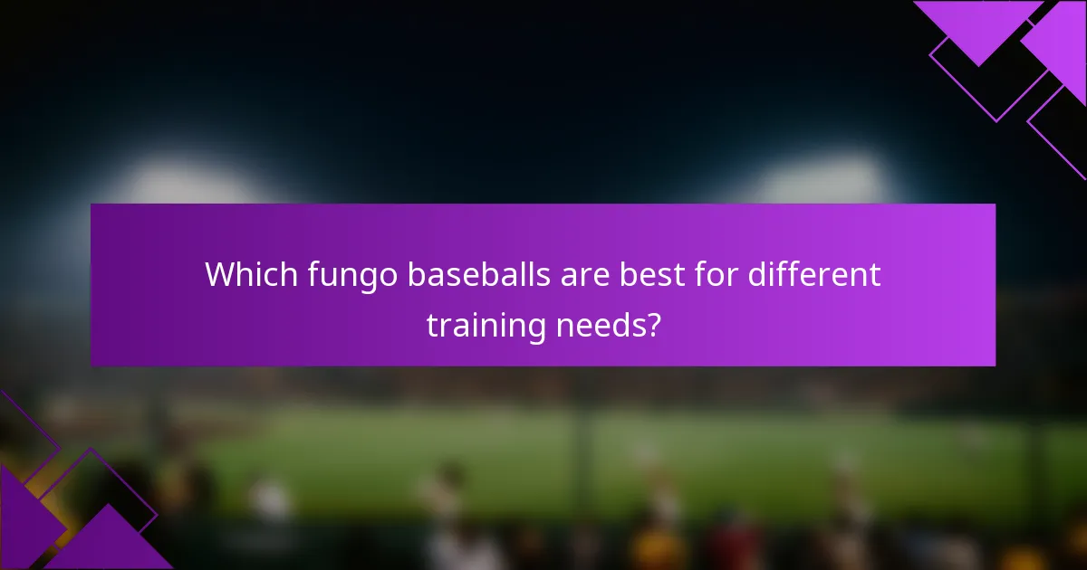 Which fungo baseballs are best for different training needs?