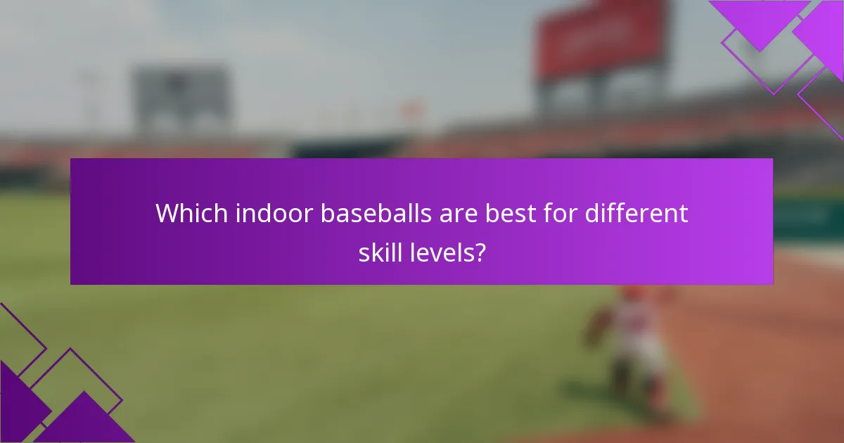 Which indoor baseballs are best for different skill levels?