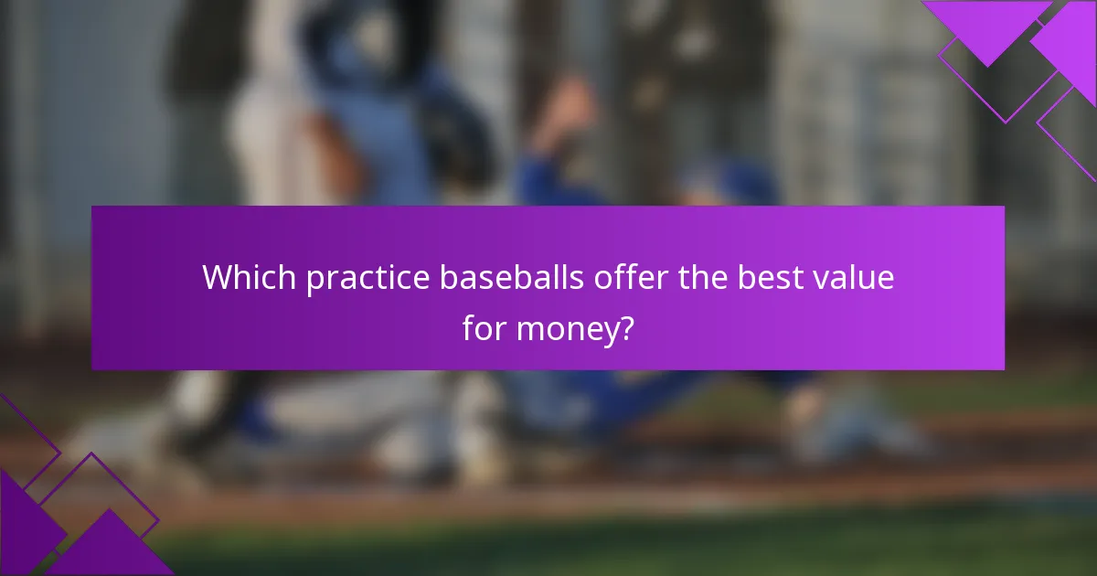 Which practice baseballs offer the best value for money?