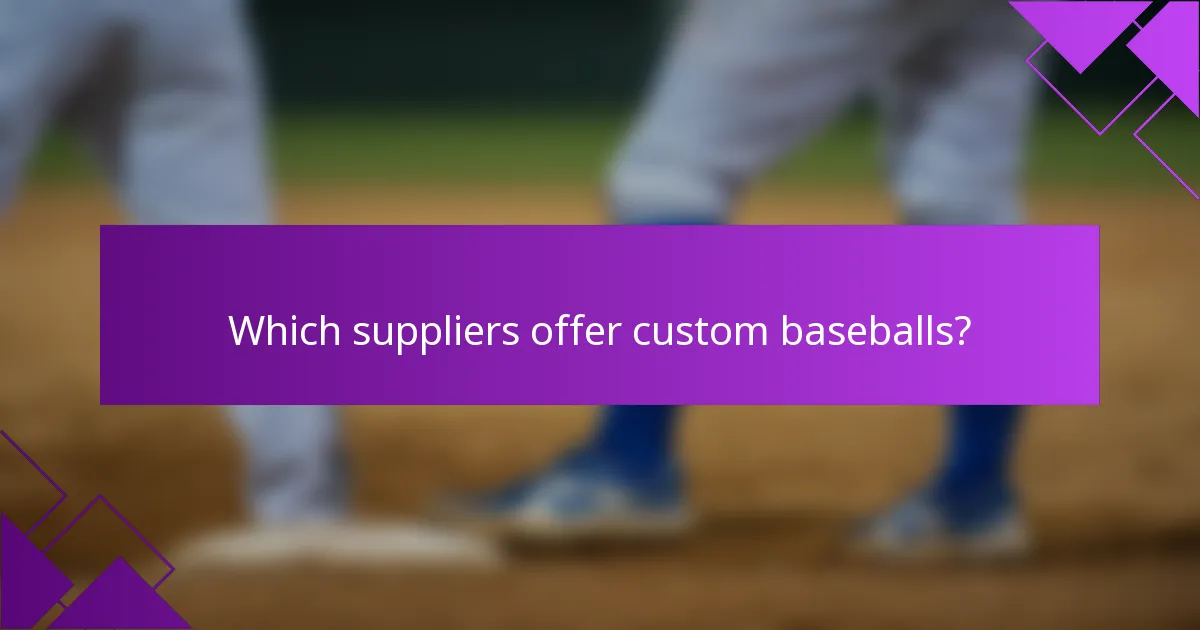 Which suppliers offer custom baseballs?